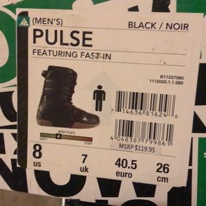 Brand new K2 snowboarding boots. Size 8